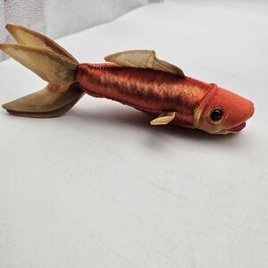 Folkmanis Fish Finger Puppet Plush Stuffed Animal Toy Small Orange Soft Cute